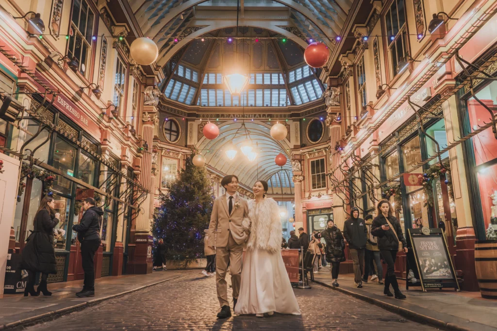 ロンドン 前撮り ウエディングフォト Leadenhall Market / レドンホールマーケット 01