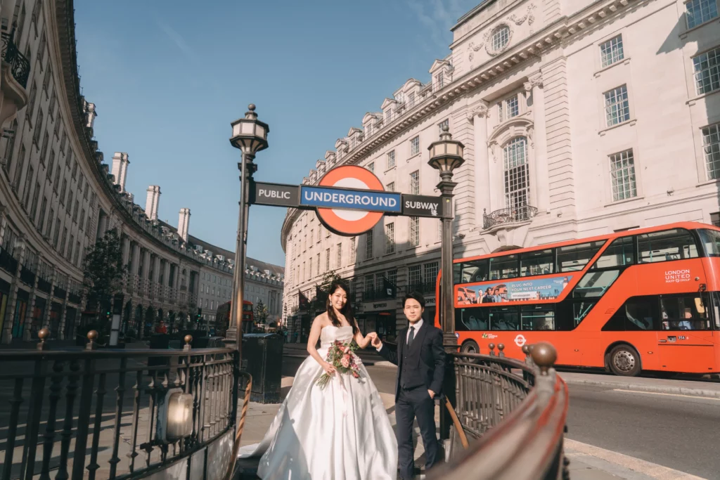 ロンドン 前撮り ウエディングフォト Regent Street / リージェントストリートク 01